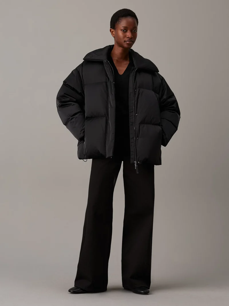 CALVIN KLEIN - Piumino oversize imbottito - Nero