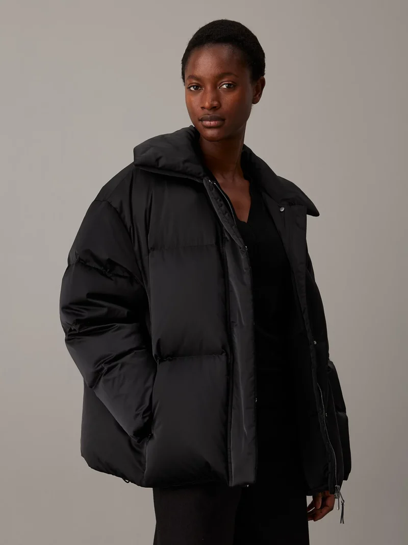 CALVIN KLEIN - Piumino oversize imbottito - Nero