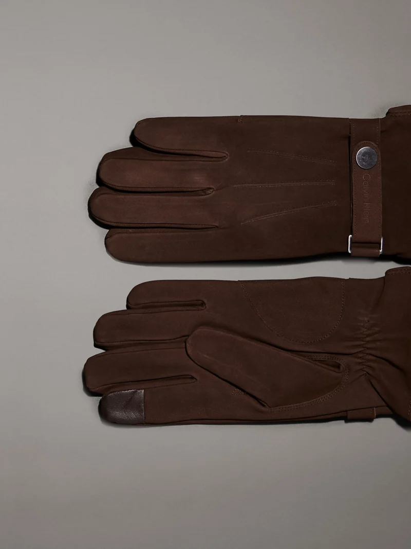 CALVIN KLEIN - Guanti touchscreen in pelle