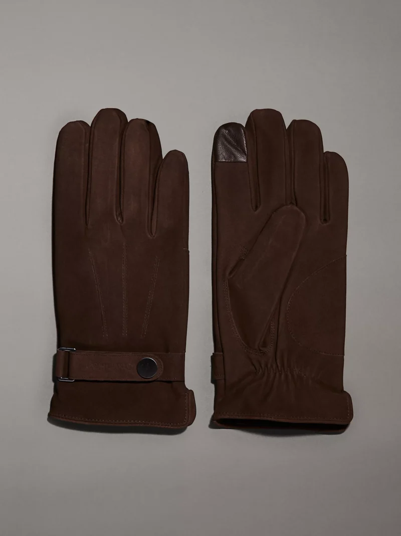 CALVIN KLEIN - Guanti touchscreen in pelle