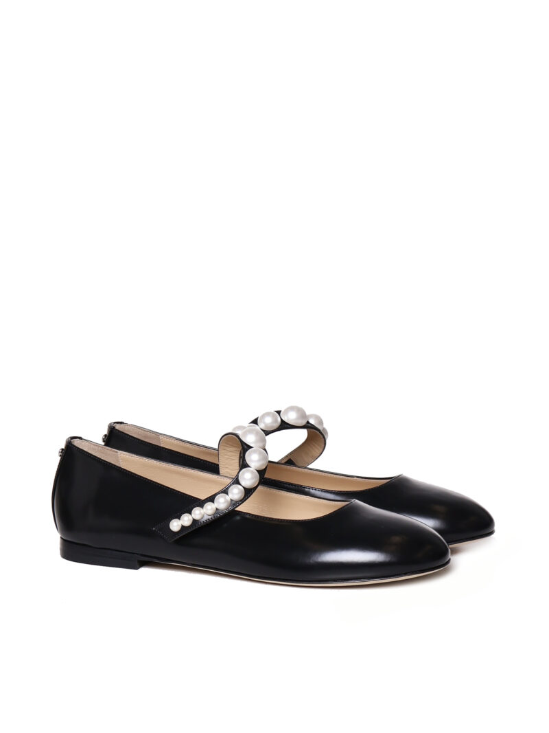 MACH & MACH - BALLERINE IN PELLE LUCIDA CON PERLE
