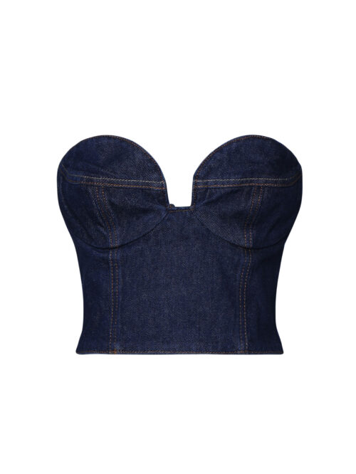 MAGDA BUTRYM - TOP A CUORE IN DENIM