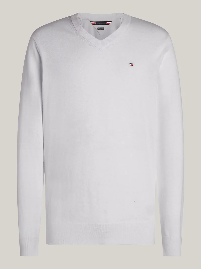 TOMMY HILFIGER - Pullover con scollatura a V e cashmere