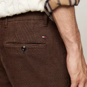 TOMMY HILFIGER - Pantaloni chino straight fit in velluto