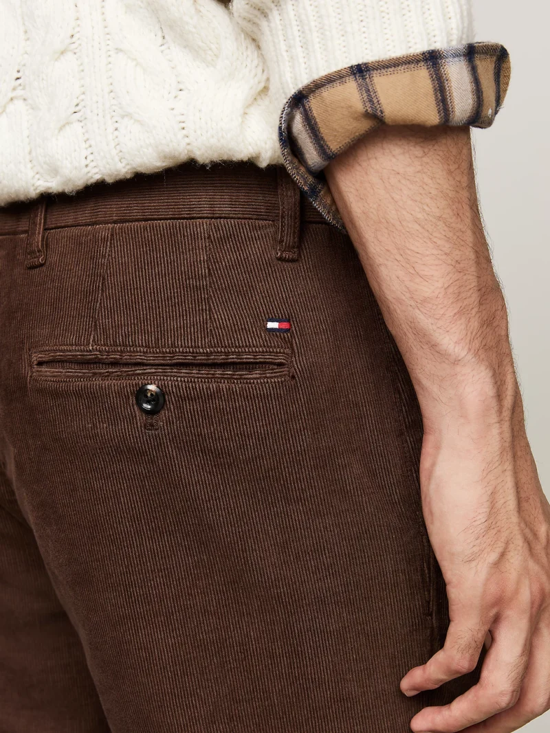 TOMMY HILFIGER - Pantaloni chino straight fit in velluto