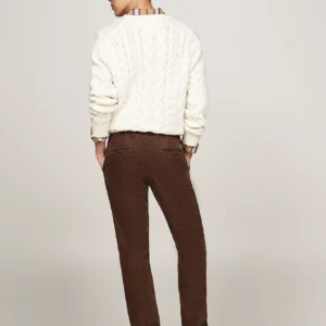 TOMMY HILFIGER - Pantaloni chino straight fit in velluto