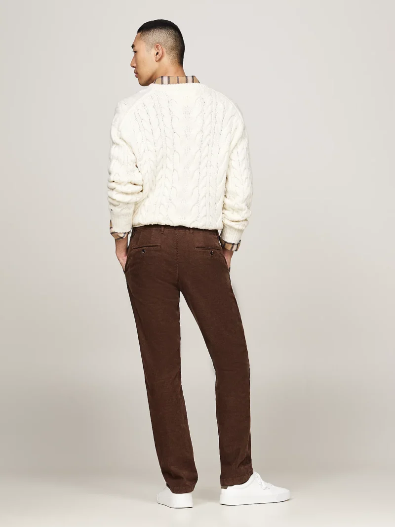 TOMMY HILFIGER - Pantaloni chino straight fit in velluto