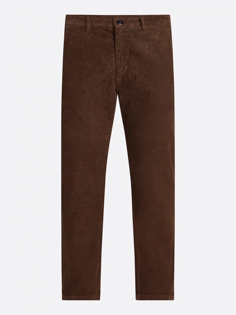 TOMMY HILFIGER - Pantaloni chino straight fit in velluto