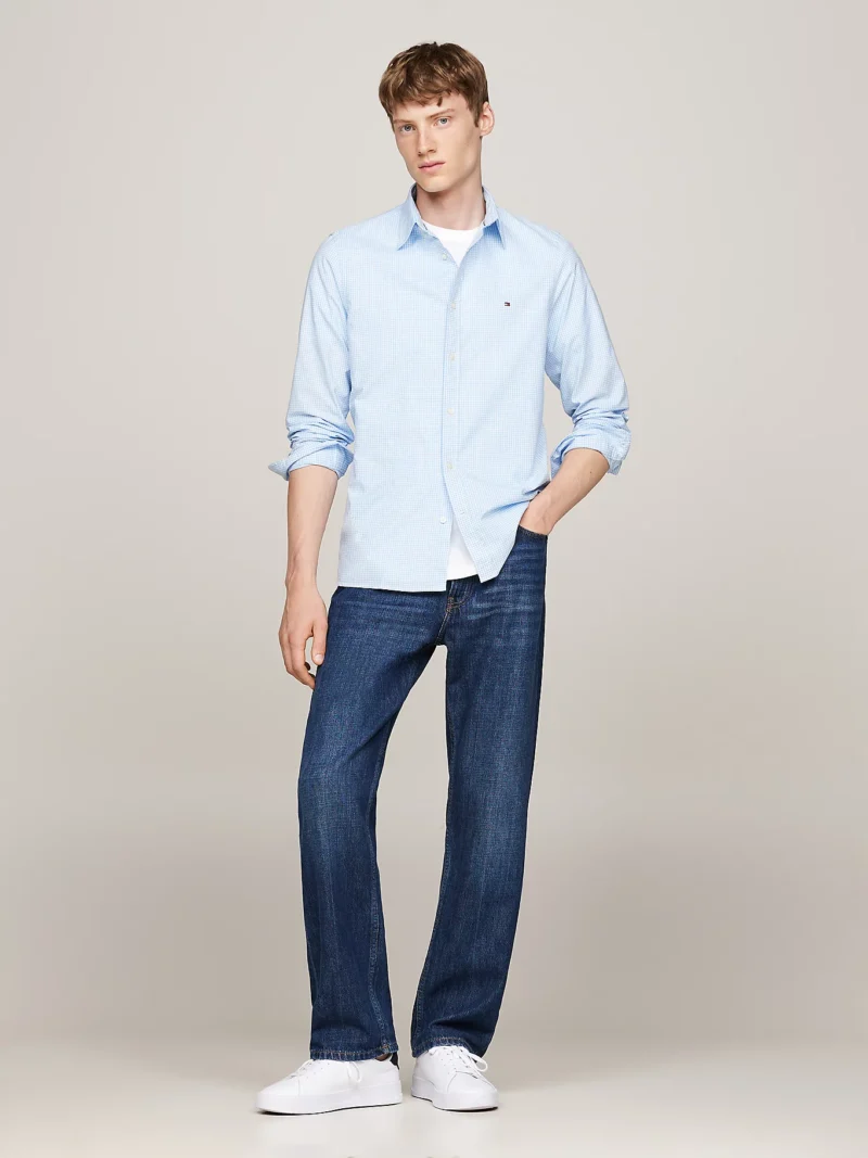 TOMMY HILFIGER - Camicia slim fit a micro quadretti Vichy