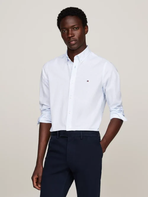 TOMMY HILFIGER - Camicia slim fit con micromotivo