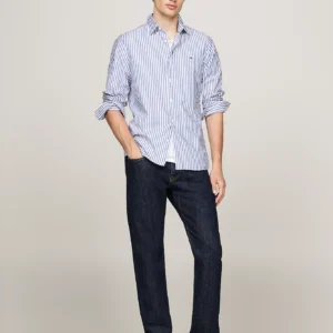 MW0MW34573_0A4_alternate1 TOMMY HILFIGER - Camicia TH Flex slim fit in popeline a righe