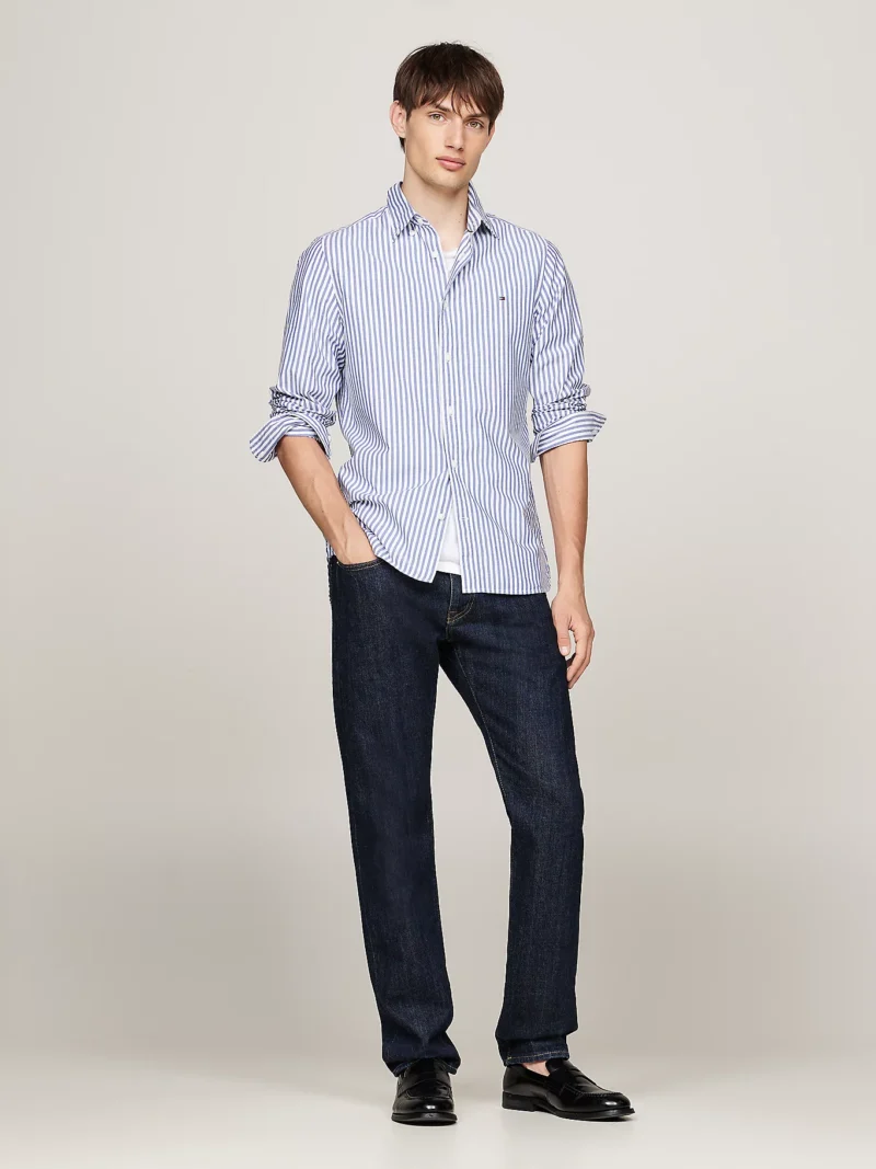 MW0MW34573_0A4_alternate1 TOMMY HILFIGER - Camicia TH Flex slim fit in popeline a righe