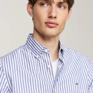 MW0MW34573_0A4_alternate2 TOMMY HILFIGER - Camicia TH Flex slim fit in popeline a righe