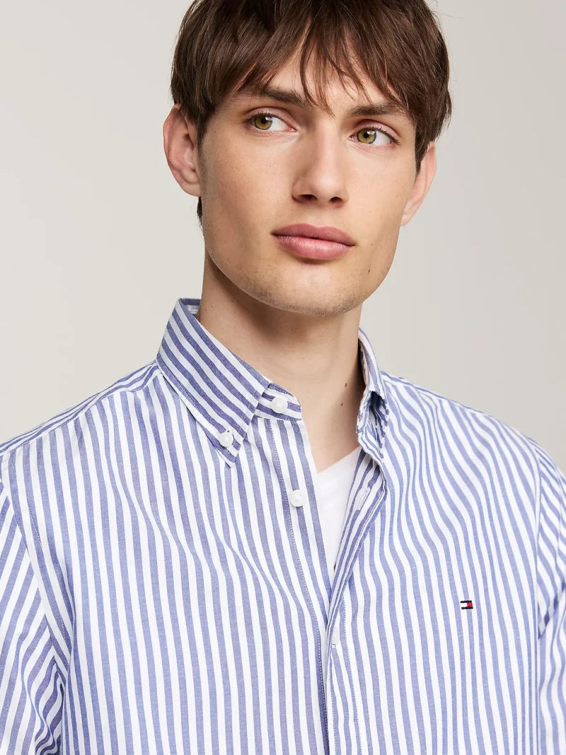 MW0MW34573_0A4_alternate2 TOMMY HILFIGER - Camicia TH Flex slim fit in popeline a righe