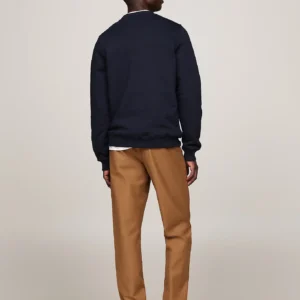 TOMMY HILFIGER - Felpa con logo stile nautico ricamato - Blu