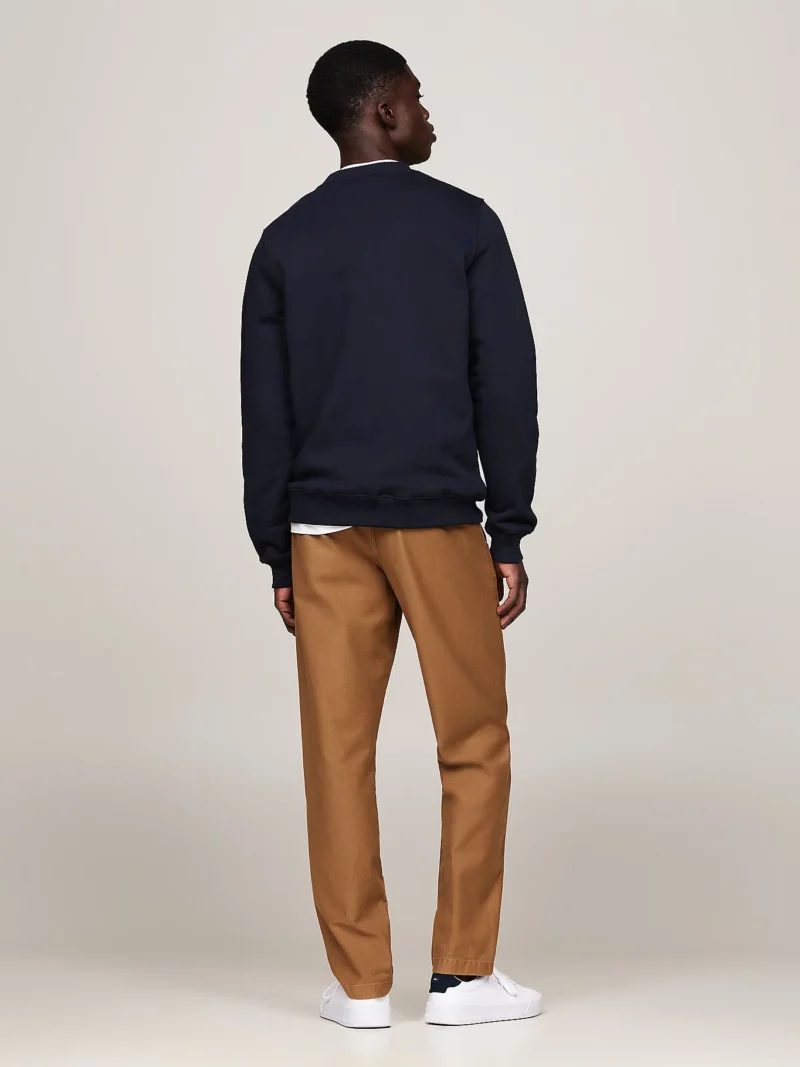TOMMY HILFIGER - Felpa con logo stile nautico ricamato - Blu