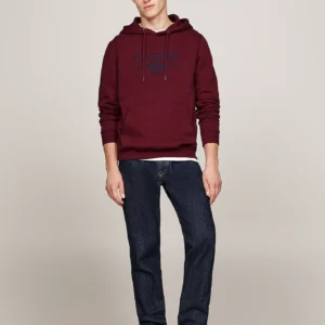 TOMMY HILFIGER - Felpa con stemma ricamato e cappuccio