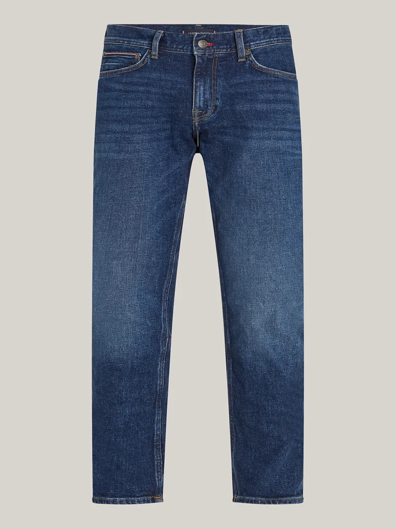 TOMMY HILFIGER - Jeans Denton straight fit sbiaditi - Blu
