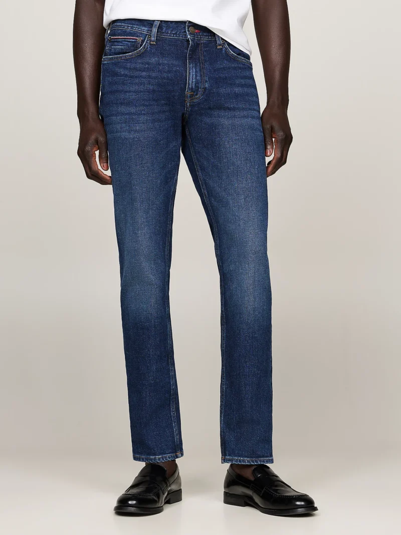 TOMMY HILFIGER - Jeans Denton straight fit sbiaditi - Blu