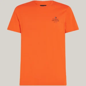 TOMMY HILFIGER - T-shirt con logo - Arancione