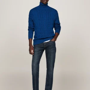 TOMMY HILFIGER - Jeans Denton straight fit sbiaditi - Blu Scuro