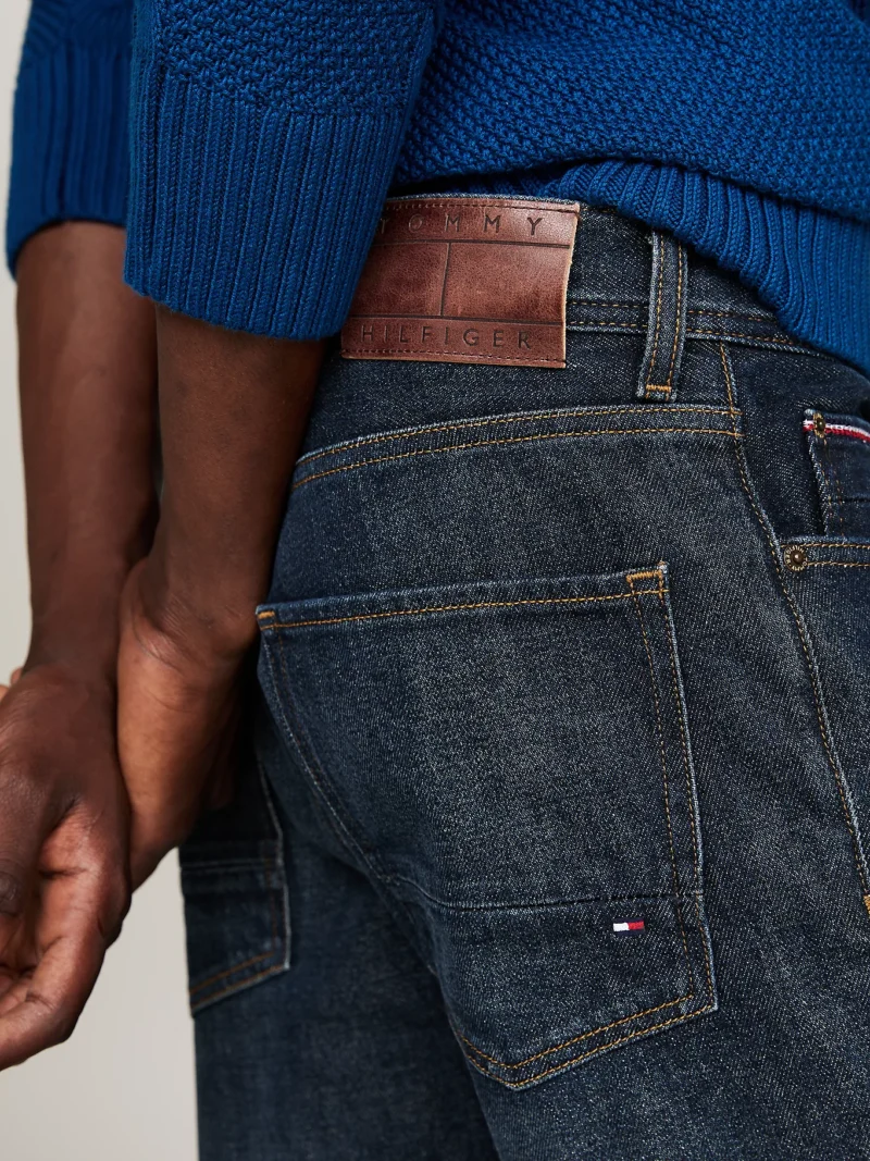 TOMMY HILFIGER - Jeans Denton straight fit sbiaditi - Blu Scuro