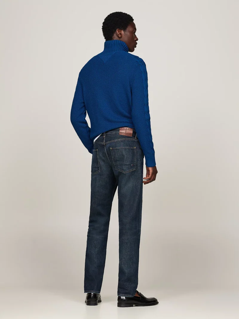 TOMMY HILFIGER - Jeans Denton straight fit sbiaditi - Blu Scuro