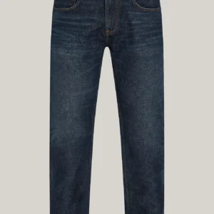 TOMMY HILFIGER - Jeans Denton straight fit sbiaditi - Blu Scuro