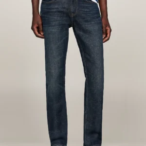 TOMMY HILFIGER - Jeans Denton straight fit sbiaditi - Blu Scuro