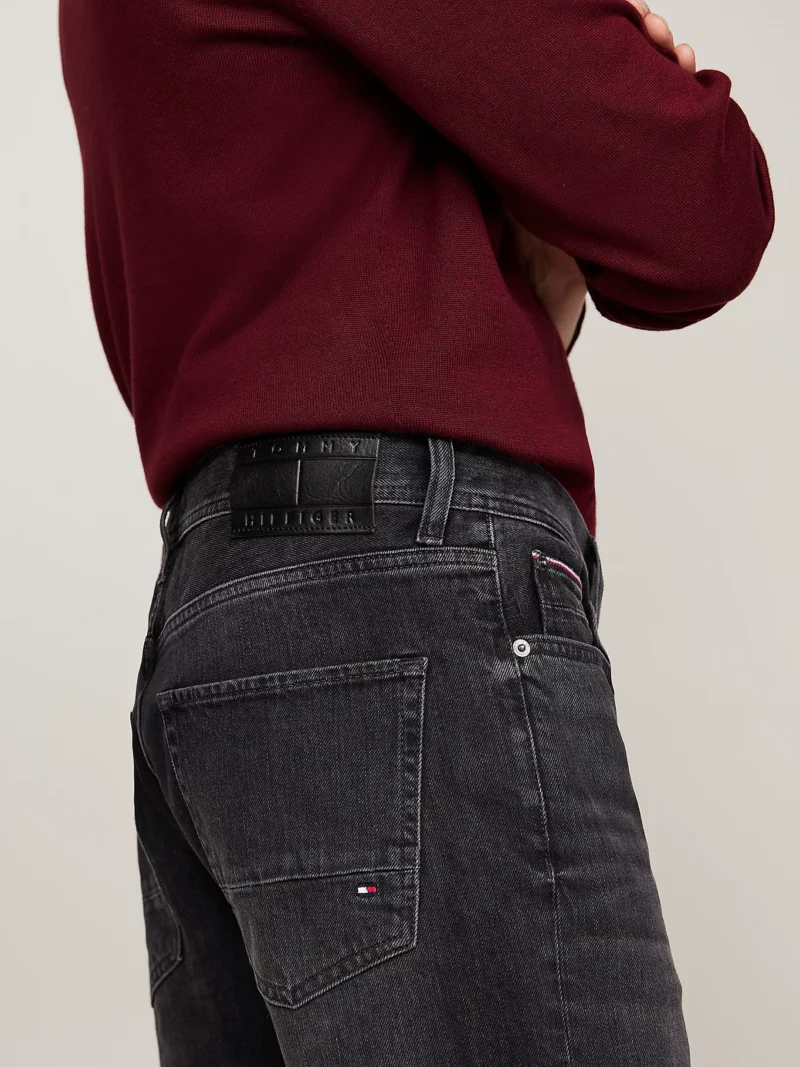 TOMMY HILFIGER - Jeans Denton straight fit neri sbiaditi
