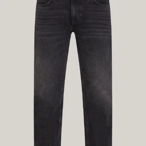 TOMMY HILFIGER - Jeans Denton straight fit neri sbiaditi