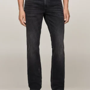 TOMMY HILFIGER - Jeans Denton straight fit neri sbiaditi