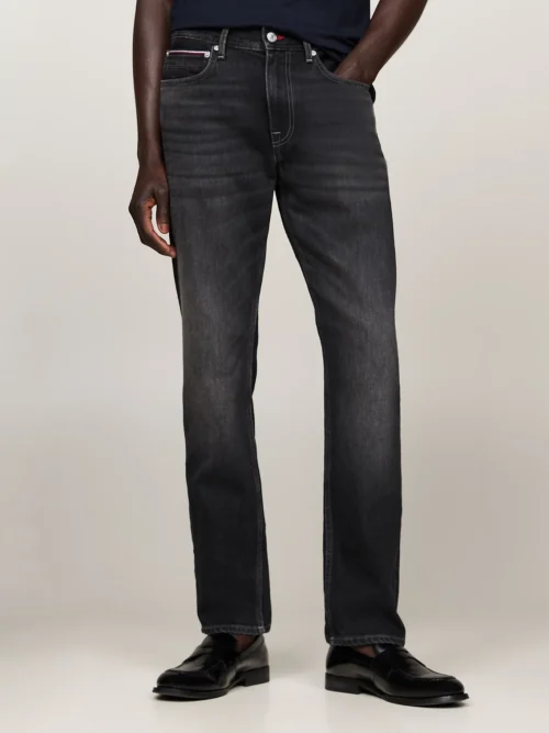 TOMMY HILFIGER - Jeans Mercer regular fit dritti sbiaditi - Nero