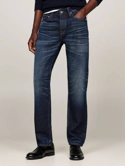 TOMMY HILFIGER - Jeans Mercer regular fit dritti sbiaditi - Blu