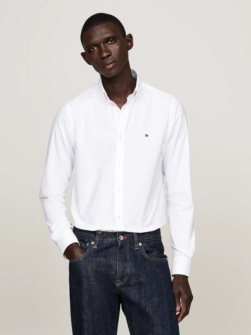 MW0MW36873_YCF_main TOMMY HILFIGER - Camicia slim fit con colletto button down
