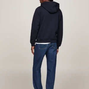TOMMY HILFIGER - Felpa con cappuccio e logo curvo