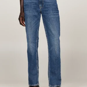 TOMMY HILFIGER - Jeans Denton straight fit sbiaditi - Blu Chiaro