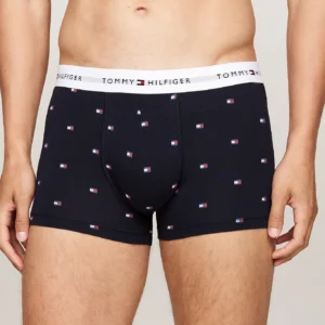 TOMMY HILFIGER - 3 pack boxer aderenti con stampa e logo in vita