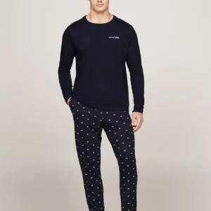 TOMMY HILFIGER - Completo pigiama Hilfiger Monotype con stampa