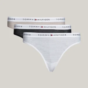 TOMMY HILFIGER - 3 pack slip in tessuto a rete con logo