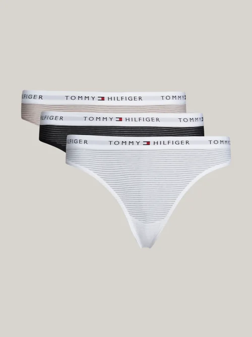 TOMMY HILFIGER - 3 pack slip in tessuto a rete con logo
