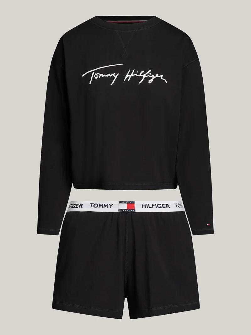 TOMMY HILFIGER - Completo pigiama Heritage con shorts e logo