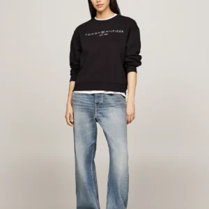 TOMMY HILFIGER - Felpa con logo - Nero