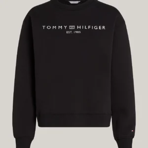 TOMMY HILFIGER - Felpa con logo - Nero