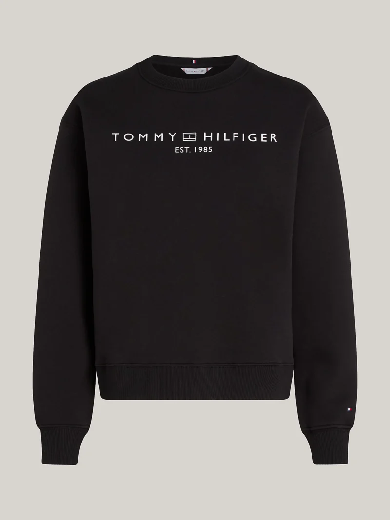 TOMMY HILFIGER - Felpa con logo - Nero