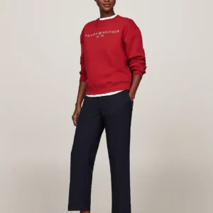 TOMMY HILFIGER - Felpa con logo - Bordeaux