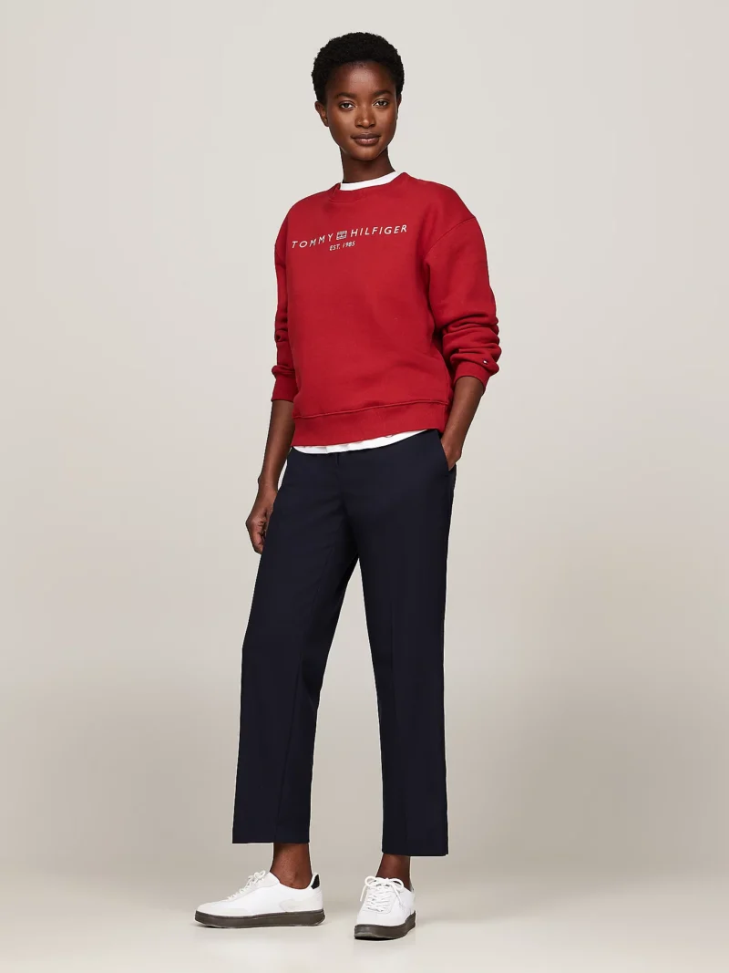 TOMMY HILFIGER - Felpa con logo - Bordeaux