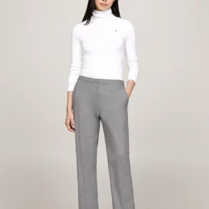 TOMMY HILFIGER - Dolcevita slim fit a maniche lunghe - Ecru