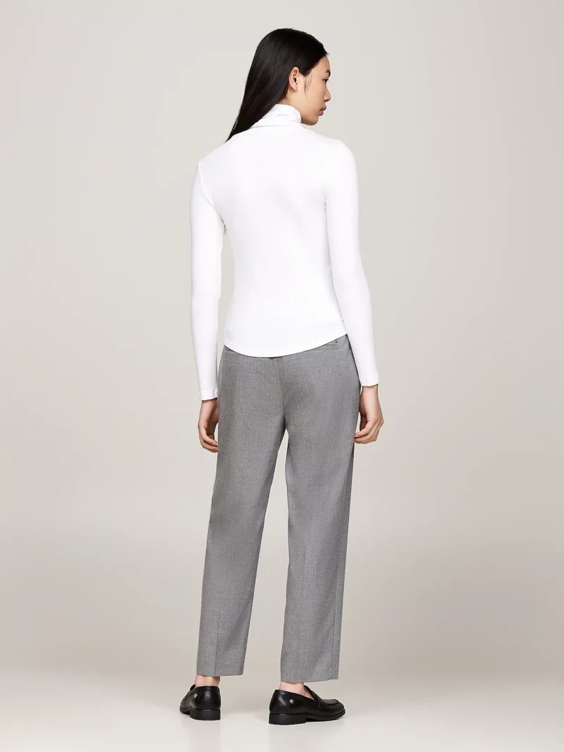 TOMMY HILFIGER - Dolcevita slim fit a maniche lunghe - Ecru