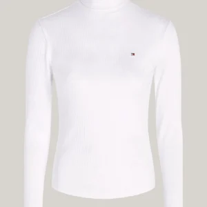 TOMMY HILFIGER - Dolcevita slim fit a maniche lunghe - Ecru